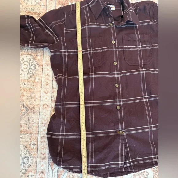 Carhartt Women’s Maroon Plaid Button-Down Shirt - Picture 4 of 6